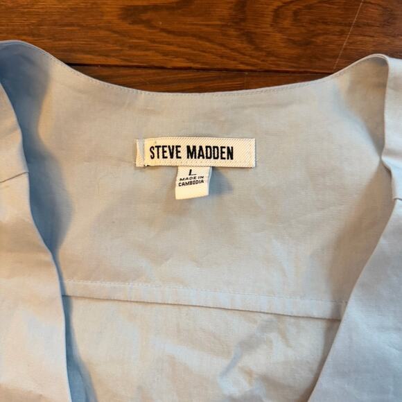 Steve Madden Light Blue Mini Flare Dress Size Large - Picture 4 of 7